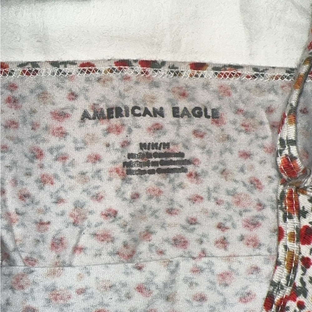 American Eagle Outfitters Floral Crop Top - Red and Gray